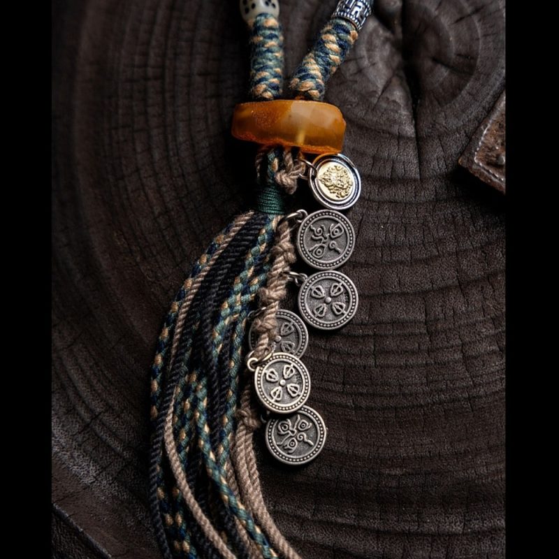 Sacred Guardian 108 Mala Beads Yak Bone Amber and Antler - Image 3