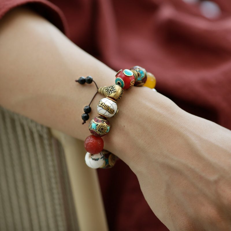 Healing Light Medicine Buddha Dzi Bracelet - Image 2