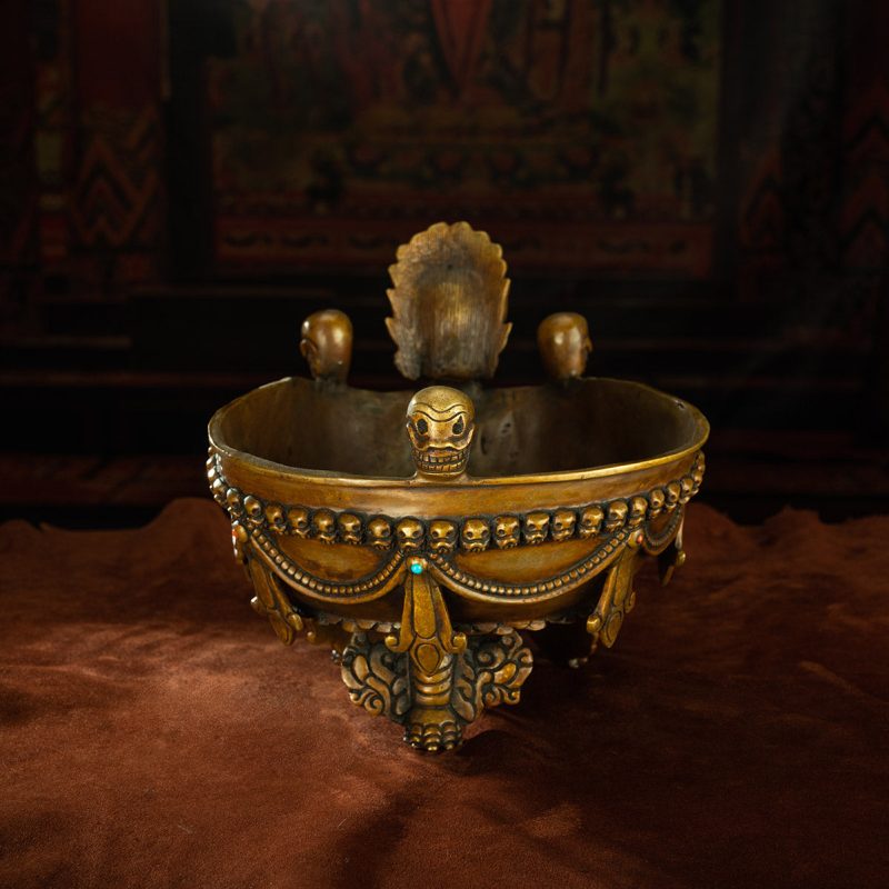 Qing Dynasty Yellow Dzambala Giant Edition Toba Tibetan Dharma Weapon Lima Copper Tibet - Image 3
