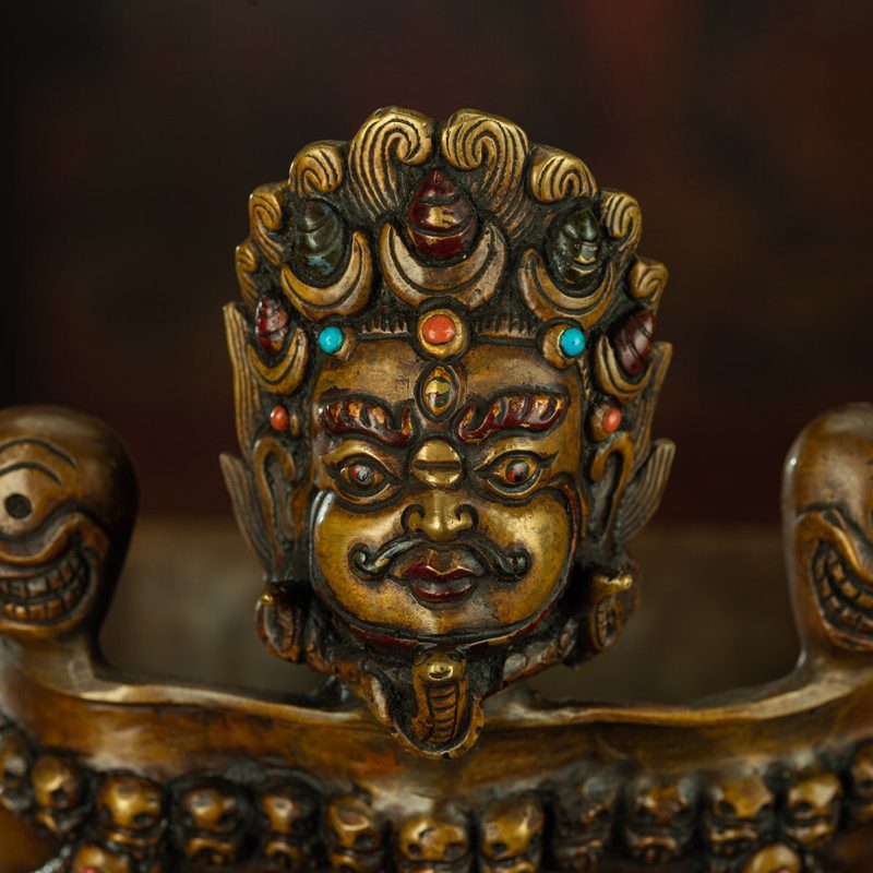 Qing Dynasty Yellow Dzambala Giant Edition Toba Tibetan Dharma Weapon Lima Copper Tibet - Image 7