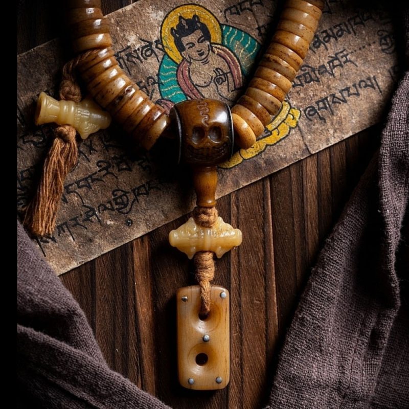Guardian Yak Bone Protection 108 Mala Beads - Handcrafted Energy Talisman - Image 2