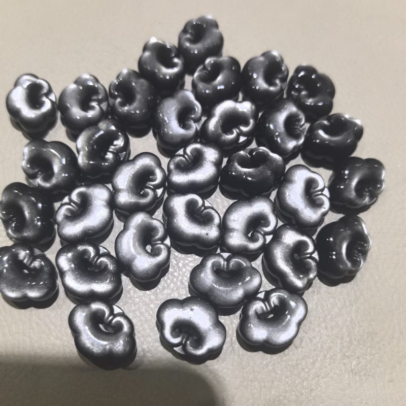 EXQUISITE IN Natural Silver Sheen Obsidian Auspicious Clouds Protection Soothing Necklace Pendant - Image 4