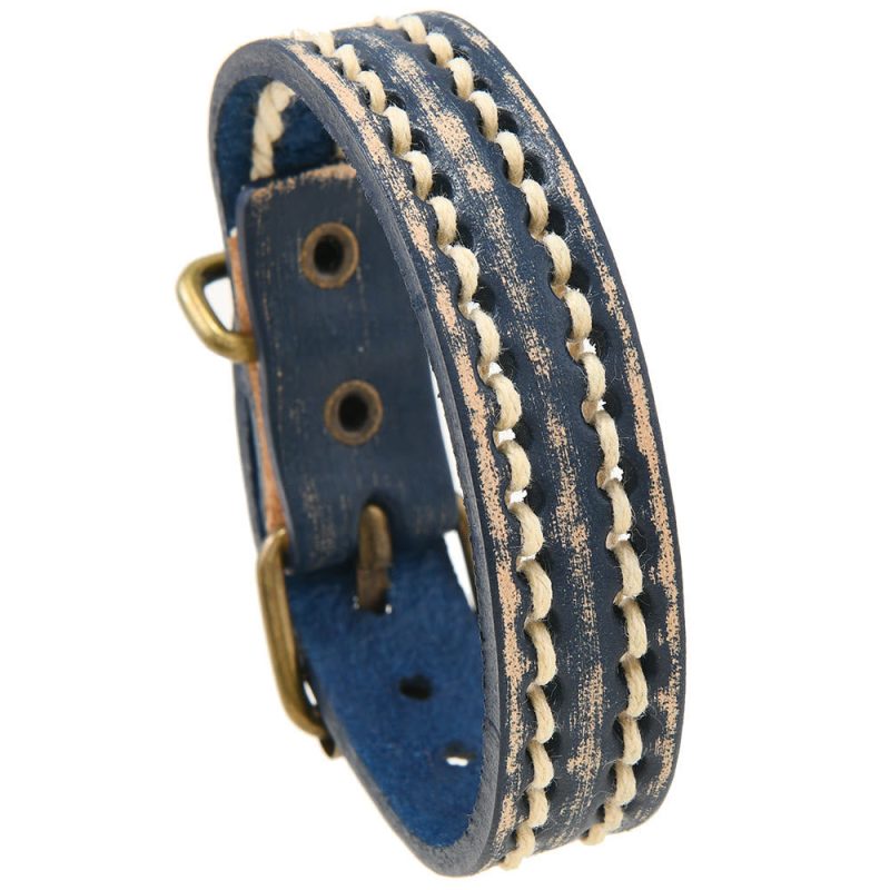 EXQUISITE IN Vintage Leather Adjustable Buckle Strengthen Bracelet - Image 12