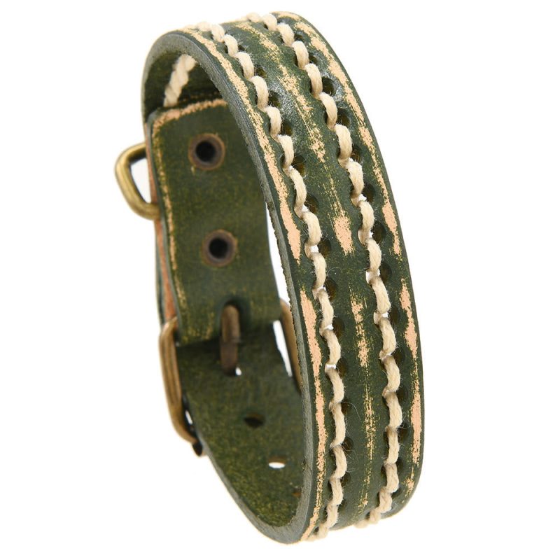 EXQUISITE IN Vintage Leather Adjustable Buckle Strengthen Bracelet - Image 19