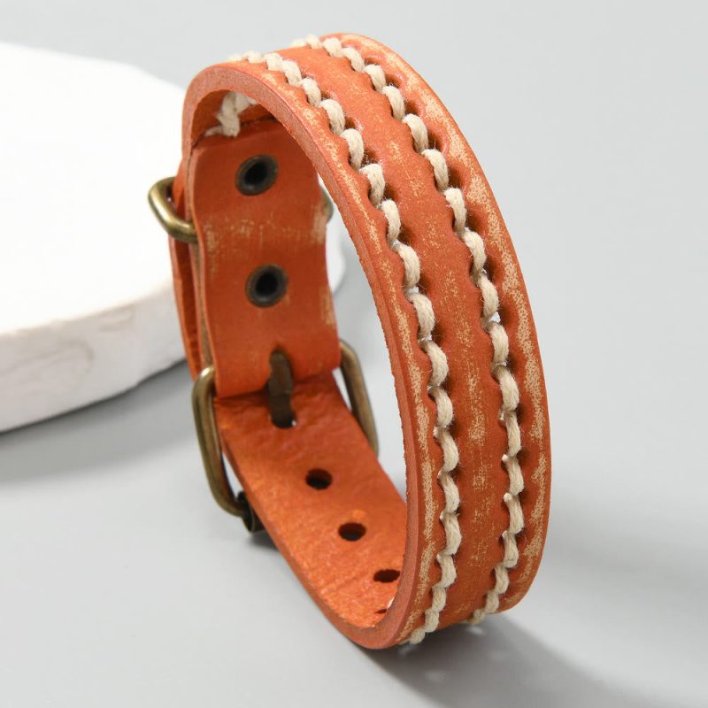EXQUISITE IN Vintage Leather Adjustable Buckle Strengthen Bracelet - Image 20