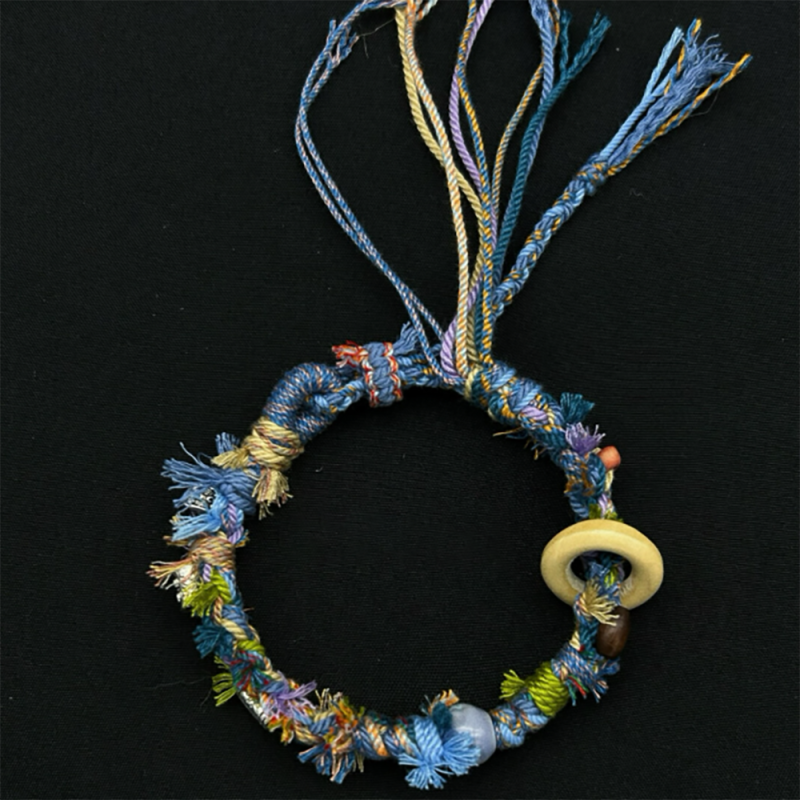 Tranquil Harmony Bracelet – Handwoven Tibetan Cotton with Spiritual Beads - Image 4
