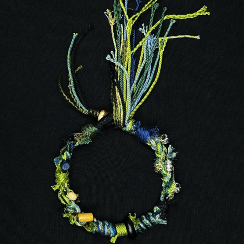Tranquil Harmony Bracelet – Handwoven Tibetan Cotton with Spiritual Beads - Image 2