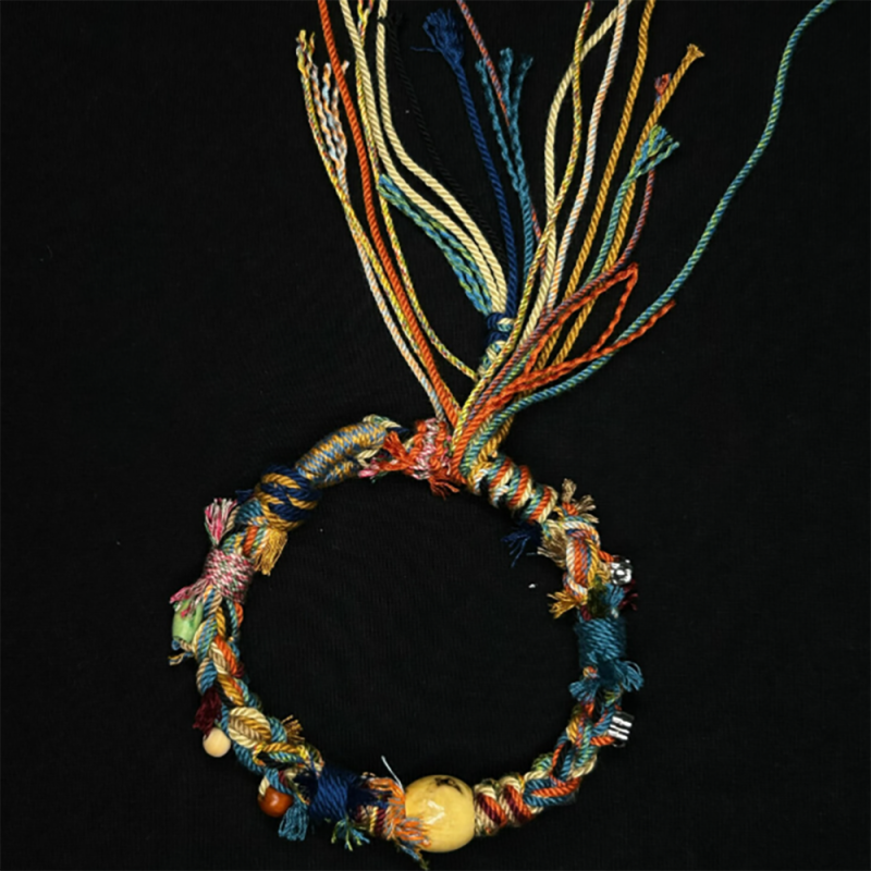 Tranquil Harmony Bracelet – Handwoven Tibetan Cotton with Spiritual Beads - Image 4