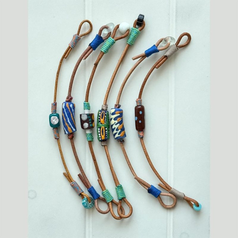 Fortune Flow Glass Bead Leather Bracelet