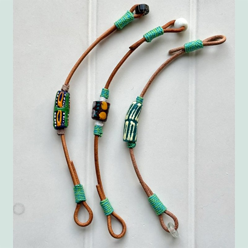 Fortune Flow Glass Bead Leather Bracelet - Image 5