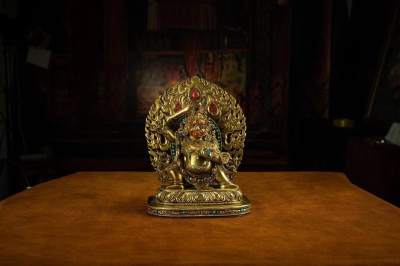 18th Century Yamantaka Tibetan Antique Buddha Statue Bronze Gilt From Tibetan Palace - Image 11