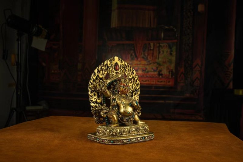 18th Century Yamantaka Tibetan Antique Buddha Statue Bronze Gilt From Tibetan Palace - Image 12