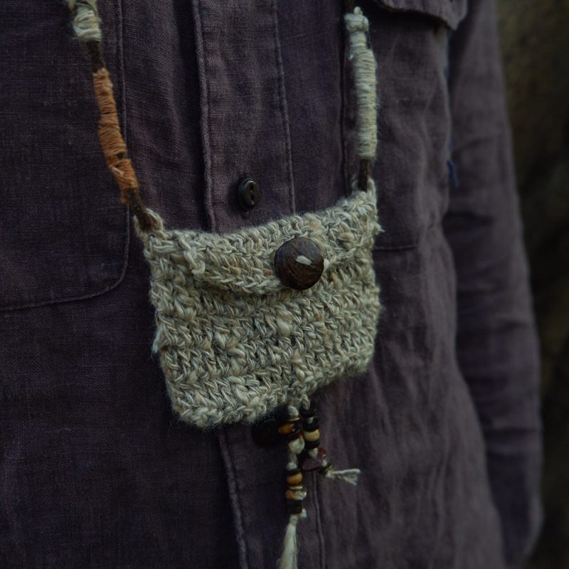 Tranquility Handmade Decorative Pouch with Natural Beads - Image 2
