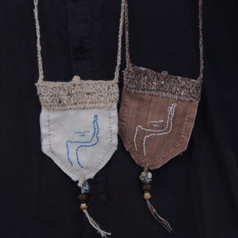 Serenity Silk Pendant Pouch with Natural Beads - Image 3