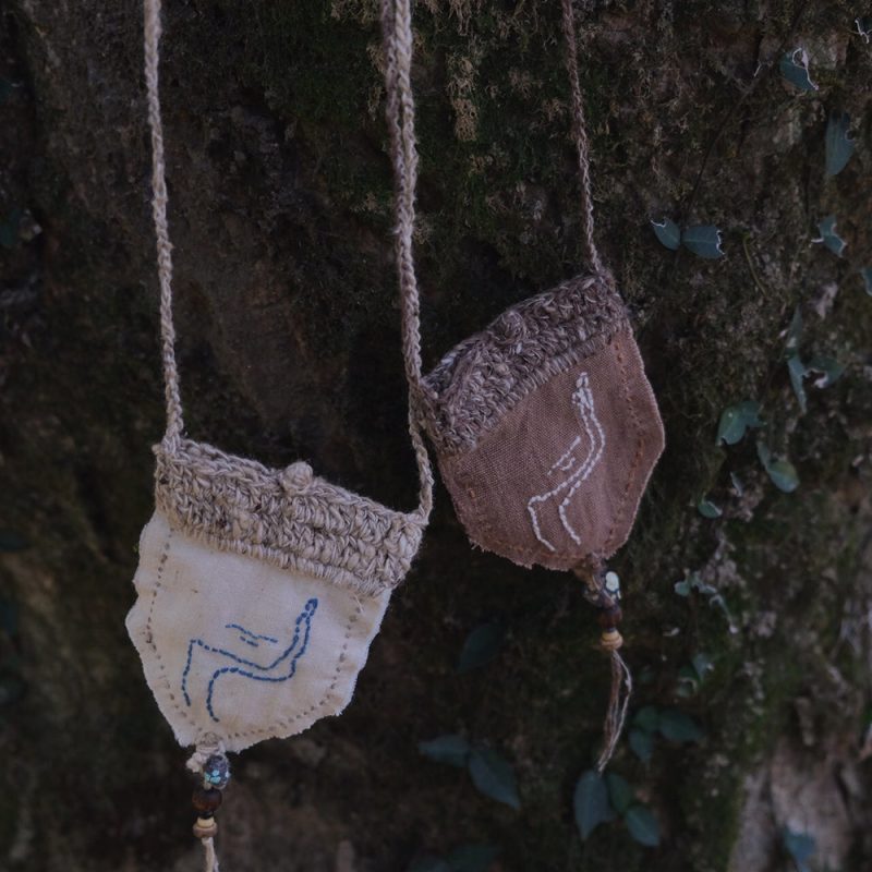 Serenity Silk Pendant Pouch with Natural Beads - Image 4