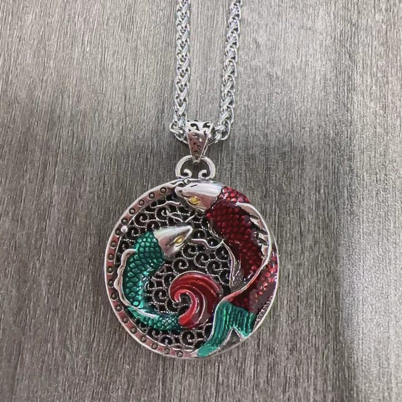 EXQUISITE IN Tibetan Copper Koi Fish Healing Necklace - Image 6