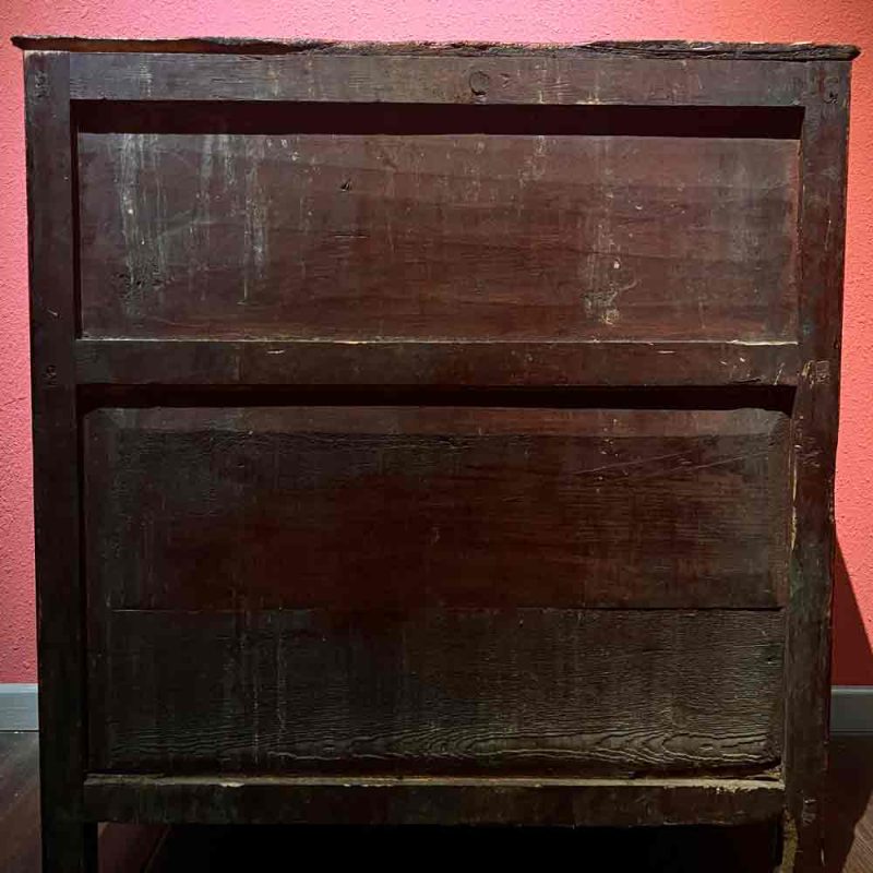 19th Century Painted “Five Senses Flower Offering” Tibetan Dharma Cabinet From Central Tibet - Image 6
