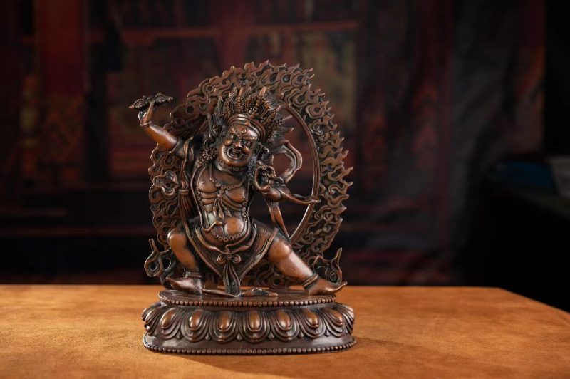 19th Century Vajrapani Tibetan Antique Buddha Statue Purple Lima Copper From Tashi Lhunpo Monastery - Image 15