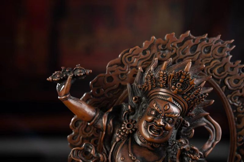 19th Century Vajrapani Tibetan Antique Buddha Statue Purple Lima Copper From Tashi Lhunpo Monastery - Image 14