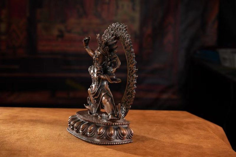 19th Century Vajrapani Tibetan Antique Buddha Statue Purple Lima Copper From Tashi Lhunpo Monastery - Image 17