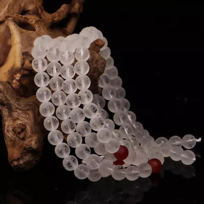 108 Mala Beads Clear Crystal Healing Necklace - Image 4