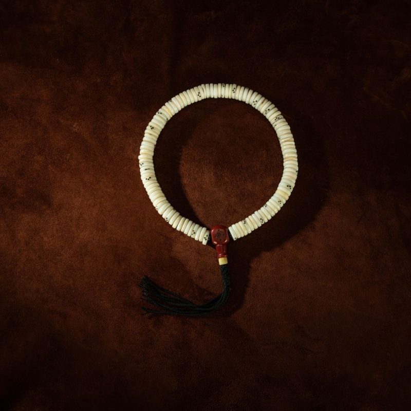 Qing Dynasty  Tridacna gigas prayer beads Tridacna fossils  Tibetan ritual article Antique - Image 7