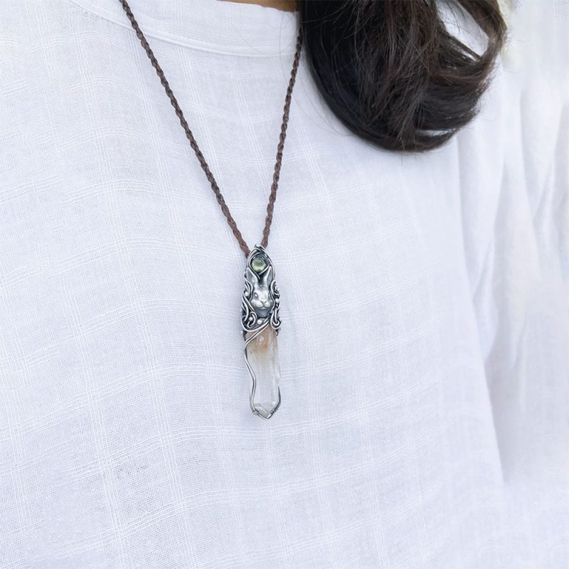 Love Energy Clear Quartz Silver Pendants - Image 6