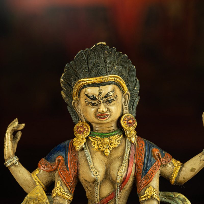 Qing Dynasty Four Armed Tara Copper Mineral Color Palpung Monastery - Image 4