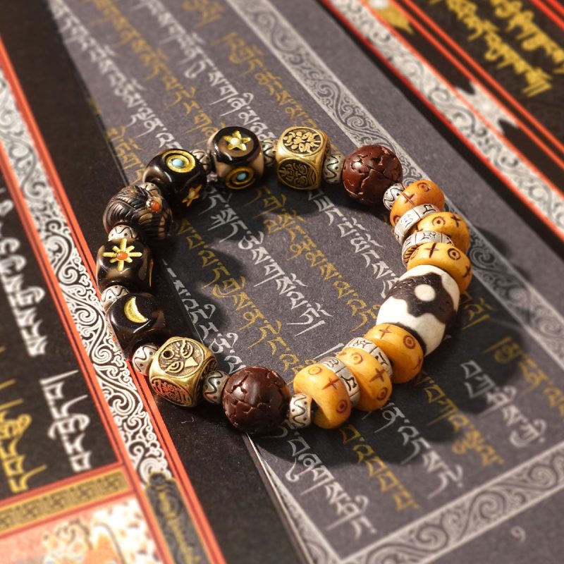 Guardian’s Gift Prosperity & Protection Tibetan Dzi Bead Bracelet - Image 2