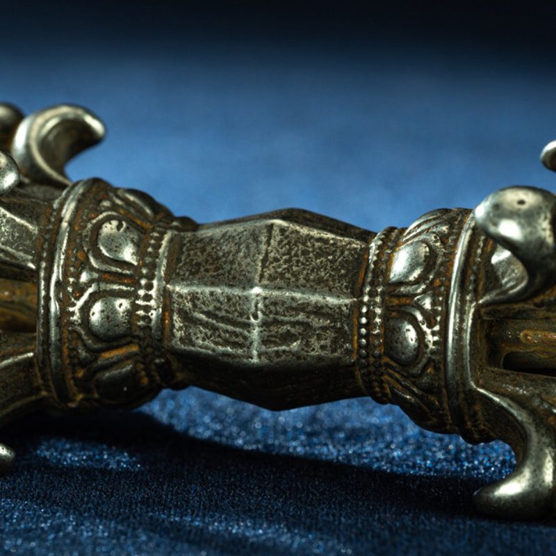Qing Dynasty Five-Pronged Vajra Demonic Pestle Tibetan Dharma Weapon cold Iron Zanabazar Style Tibet - Image 7