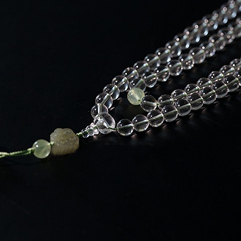 Blessing Energy Clear Quartz Protection 108 Mala Beads - Image 2