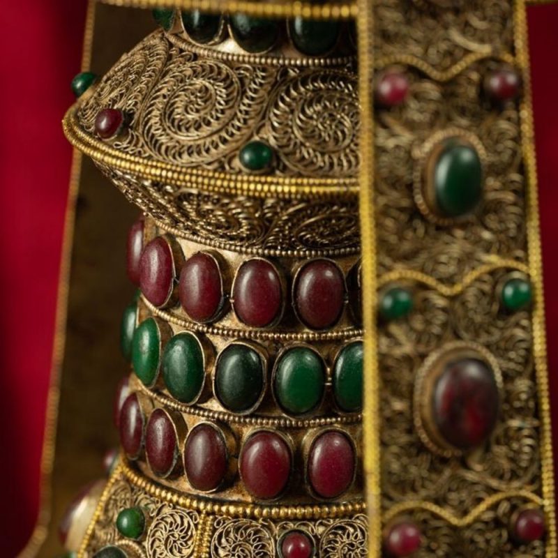 Qing Dynasty  Eternal Longevity Precious Vase Tibetan Colossal Edition Silver Filigree With Inlaid Gemstones Riwoche Monastery - Image 4