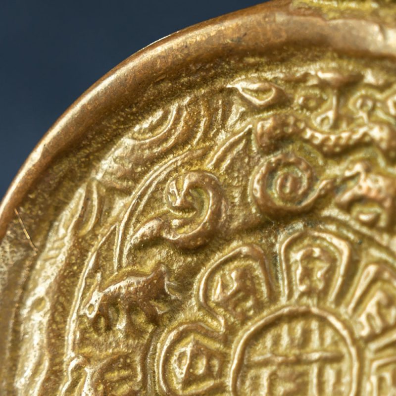 Extremely Rare Qing Dynasty The King of  Copper Nine Palaces Bagua Pendant with Lifetime Talisman - Image 4