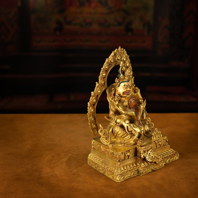 Extremely Rare Qing Dynasty Tibetan Gilded Double Body Yellow Jambhala with Original Craftsmanship - Image 2