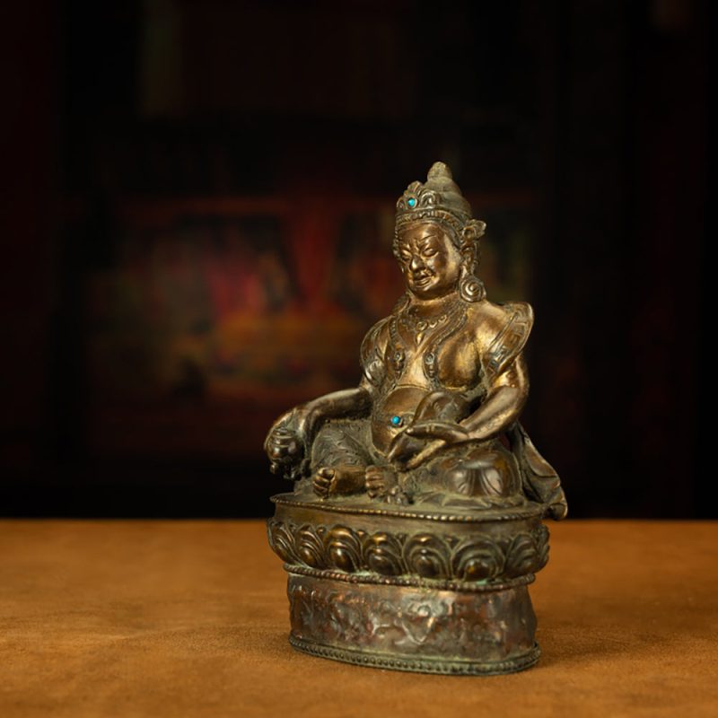Extremely Rare Ming Dynasty Tibetan Pala Style Gilded Yellow Jambhala - Image 2