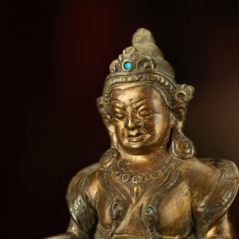 Extremely Rare Ming Dynasty Tibetan Pala Style Gilded Yellow Jambhala - Image 5