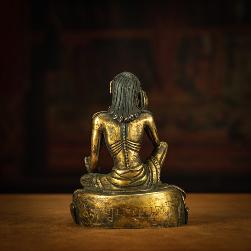 Qing Dynasty Tibetan  Lima Copper Milarepa Statue with Spiritual Power - Image 3
