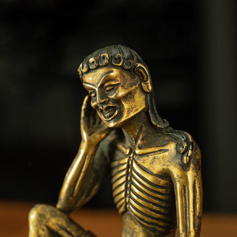 Qing Dynasty Tibetan  Lima Copper Milarepa Statue with Spiritual Power - Image 4