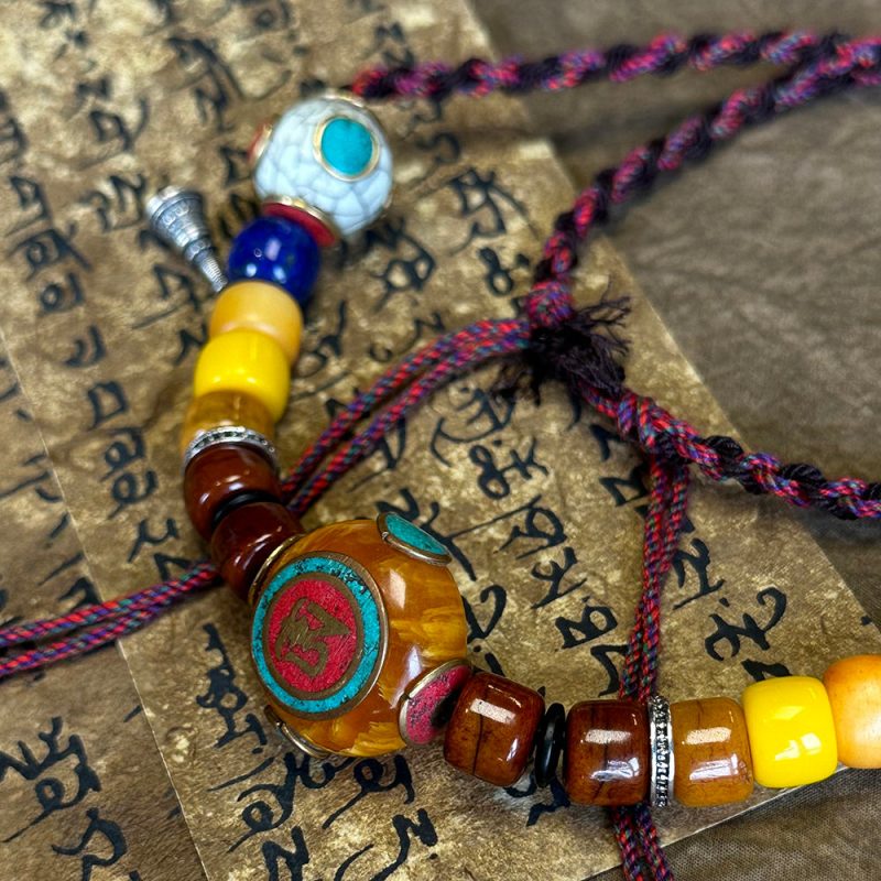 Blessed OM Amber Necklace for Prosperity & Protection - Image 2