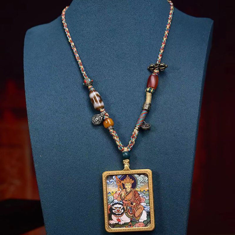 Ksitigarbha Health Pendant with Turquoise Lapis Lazuli - Image 2