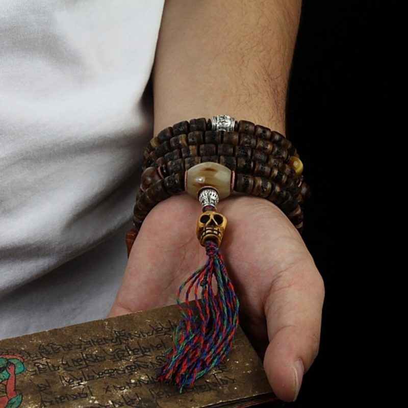 Sacred Guardian Handcrafted 108 Mala Beads - Silver & Yak Bone Talisman - Image 3