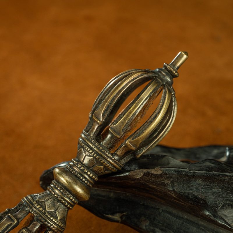 19 Century Demon-Subduing Tibetan Antique Vajra-Pestle Lima Copper From Samye Monastery - Image 3