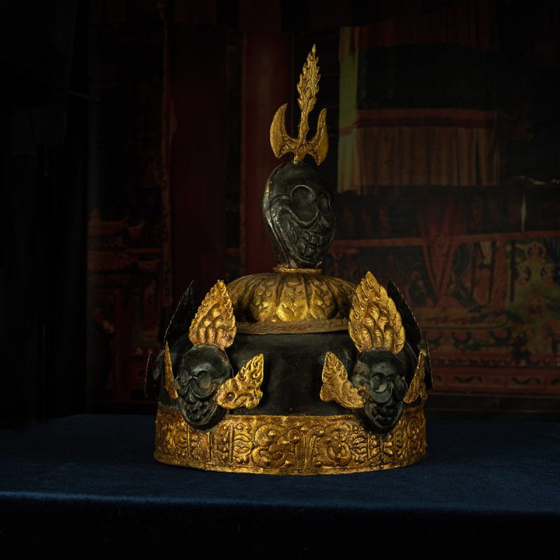 Qing Dynasty   Giant Padmasambhava Hat Tibetan Dharma Instrument Gilt Samye Monastery - Image 3