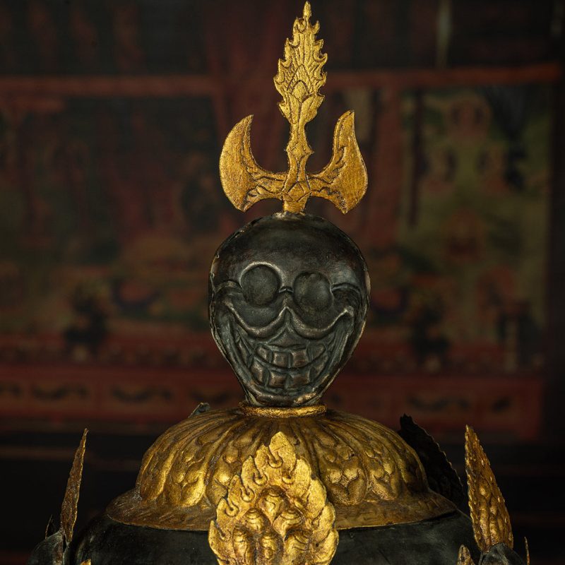 Qing Dynasty   Giant Padmasambhava Hat Tibetan Dharma Instrument Gilt Samye Monastery - Image 6