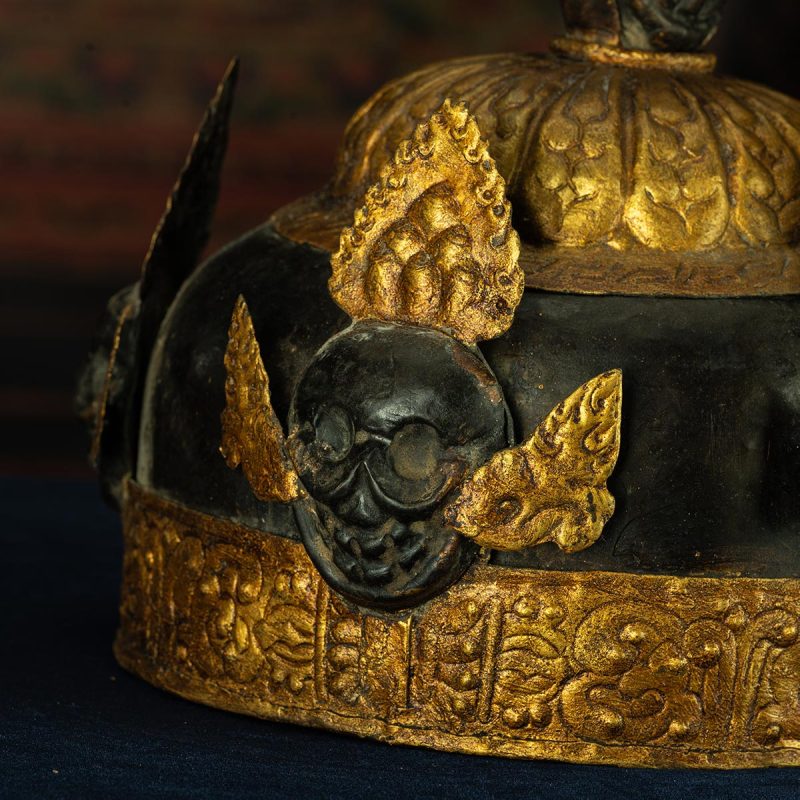 Qing Dynasty   Giant Padmasambhava Hat Tibetan Dharma Instrument Gilt Samye Monastery - Image 7