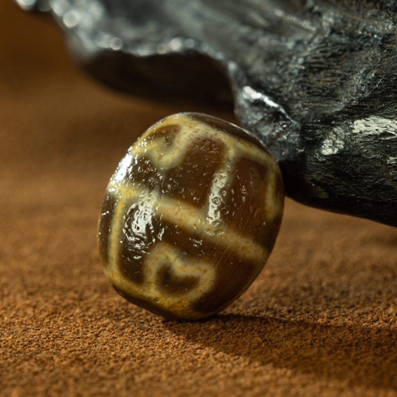 Yellow Tooth Padmasambhava Dalo Old Dzi Beads Tibetan Millennium Dzi Beads Pure and Rare - Image 2