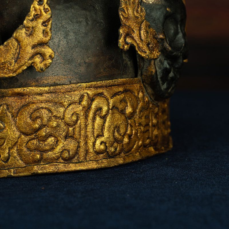 Qing Dynasty   Giant Padmasambhava Hat Tibetan Dharma Instrument Gilt Samye Monastery - Image 8