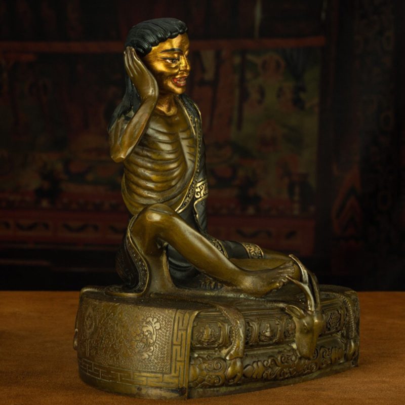 Qing Dynasty Venerable Milarepa Tibetan antique Buddha statue illumination Ganzi Monastery - Image 2
