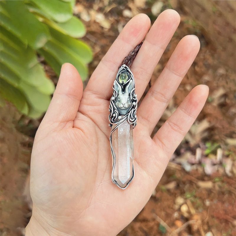Love Energy Clear Quartz Silver Pendants - Image 5