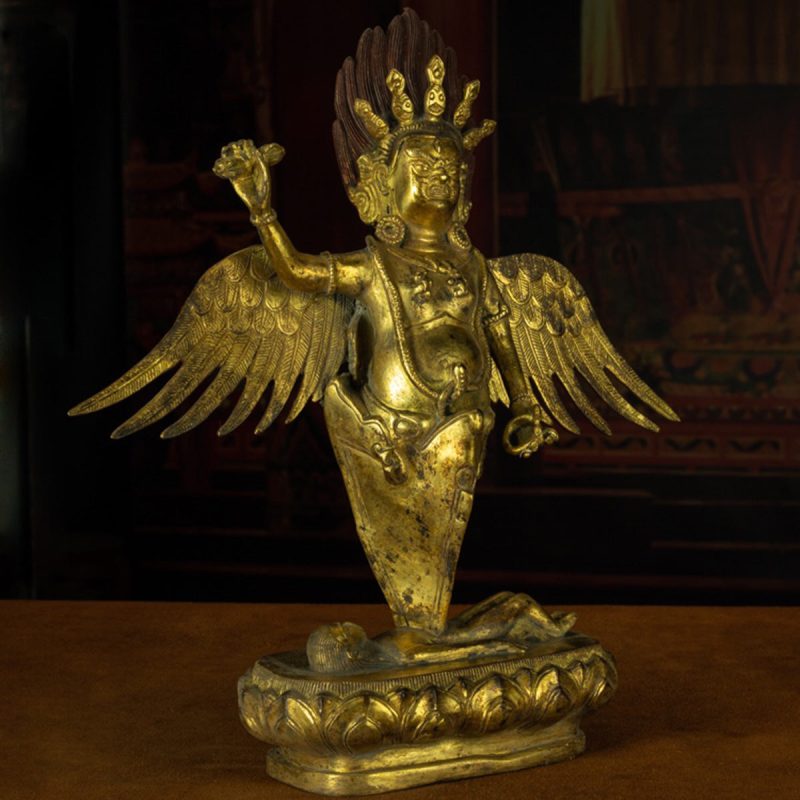 Qing Dynasty Puba Vajra subdues demons and protects the Dharma Tibetan antique Buddha statue  gilt - Image 2